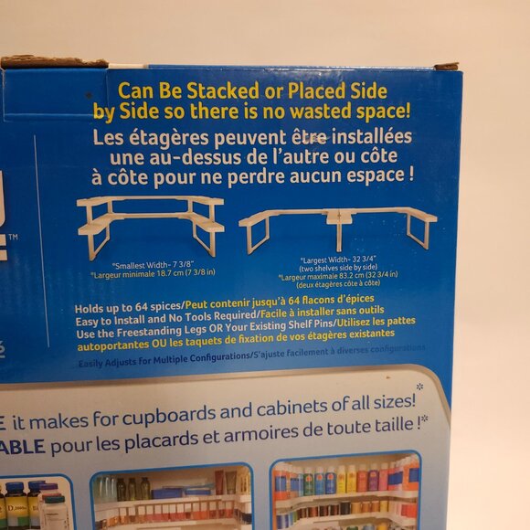 SPICY SHELF Patented Spice Rack and Stackable Organizer Adjustable - White BNIOP - Picture 3 of 10